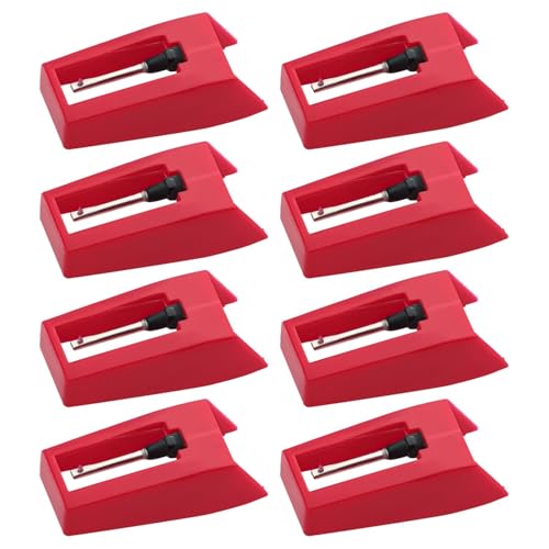 Plattenspieler-Nadeln, Plattenspieler-Ersatznadeln mit transparenten Deckeln, praktisch verpackt für Phonographen, Vinyl-Schallplattenspieler, 8 Stück