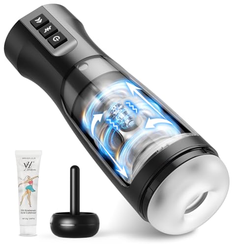 Masturbator Masturbieren für Männer Elektrisch, Multifunktional Sex Spielzeug für die Männer mit 7 Teleskops & Vibrationsmodi & Heizungsfunktion, Taschenmuschi für die männer Penisstimulation Sex Toy
