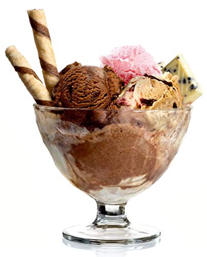 Topkapi Paradiso – 6 Stück Eisbecher, Eisschale, Dessertschale, Sorbet, Cocktail Gläser, Ice Cream Sundae, im transparentem Diamand-Look~ 380ml