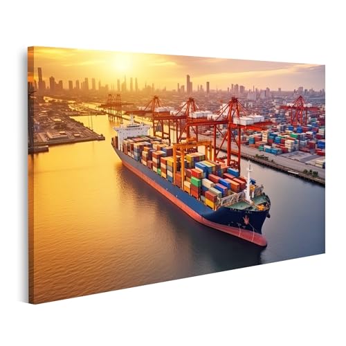 islandburner Bild auf Leinwand Modernes Transport Logistik System Industrie LKW Bilder Wandbilder Poster