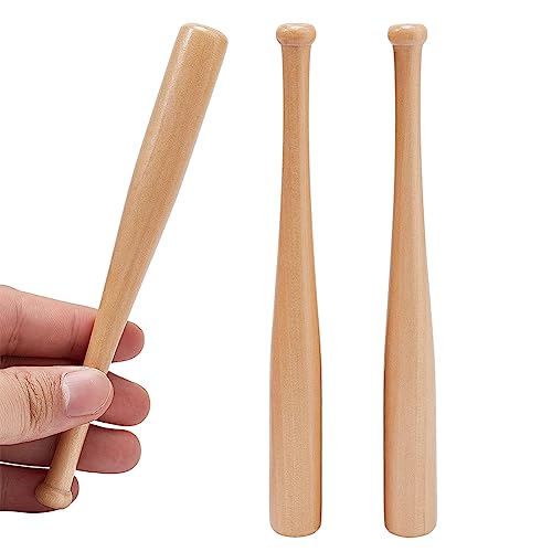 GORGECRAFT 3Stk Naturholz-Baseballschläger Mini-Baseballschläger Winzige Perlen Baseball-Ständer Display-Halter Heimdekoration Für Schlüsselanhänger Zubehör Actionfiguren DIY-Bastelprojekte