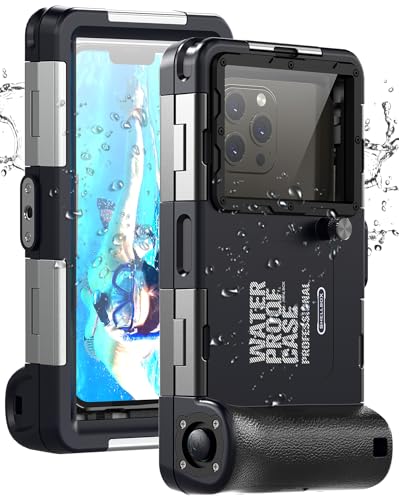 Unterwasser-Tauchgehäuse für iPhone, Samsung Galaxy, Huawei Xiaomi Redmi Smartphones, Professioneller Schutz [15m/50ft], wasserdichte Hülle für Schnorcheln, Surfen, Fotos & Videos (Schwarz)