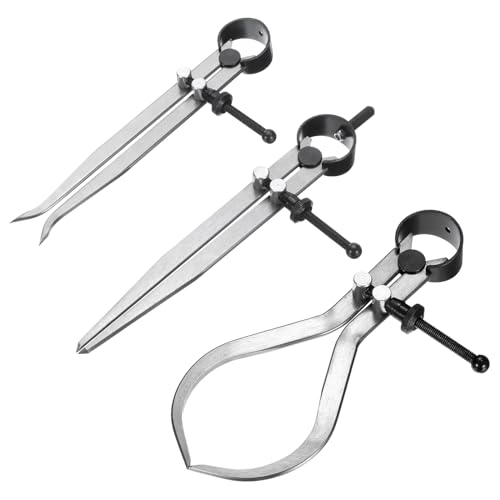 QUARKZMAN 3Stk Feder Äußerer Innerer Messschieber Teiler 6" Edelstahl Einstellbarer Federzirkel Set Kniehebel Geradehebel für Holz Drechselbank Projekte