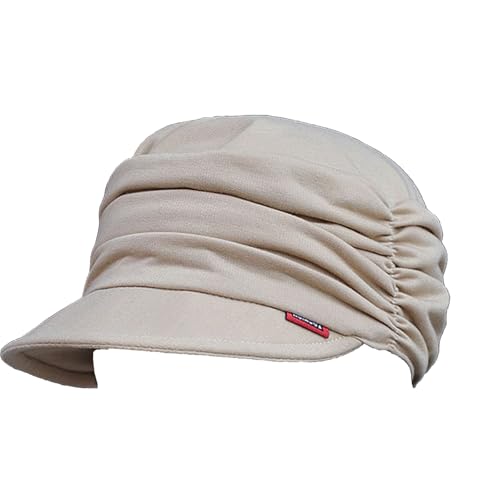 AIDIER Damen Weiche Schirmmütze mit Falten Newsboy Cap für Damen Frauen Schirmmütze für Chemo Frauen BallonmüTze Newsboy Cap Chemo Turban für Haarausfall Damen Baskenmütze Slouchy Bonnet