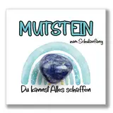 iZoeL Einschulung Geschenk Glückssteine Jungen, Schulkind Mutstein 2025 Schultüte Füllung Schulanfang Geschenk Glücksbringer mit Grußkarte Geschenkbox Blau