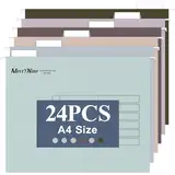 MerryNine A4-Hängemappen, 24 Stück, Aktenschrank, Hängemappen mit Registern und Karteneinsätzen, für Schule, Zuhause, Arbeit, Büro, Organisation (MixedColor6, A4)