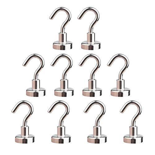 Ant Mag Magnethaken 10 Packung 9kg (20 lbs) Supermagnete Haken mit Neodymium Seltener Erde für Kreuzfahrtschiff Zubehör Hängen Tür Halter Schlüssel Home Office Kühlschränke BBQ