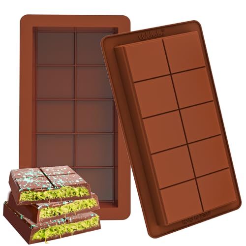 Webake Schokoladenform Tief Silikon Schokolade Form 2 Stück LFGB Silikonform Schokoladentafel Form Tiefe Schokoladenform Extra Tief Schokoladen Form für Schokolade Praline Süßigkeiten