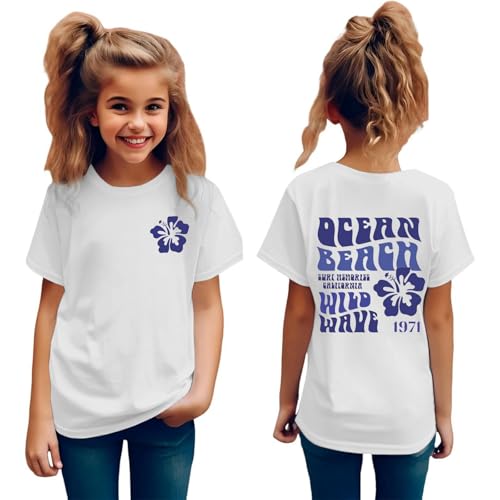Generisch Oberteile Teenager Mädchen T-Shirt Sommer Mode Herzen Druck Baumwolle Kurzarm In Vielen Farben Erhältlich Kinder Teenager Mädchen Rundhals Freizeit Shirts Tops