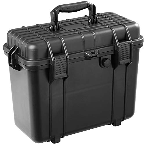 tectake® Universalkoffer, Fotokoffer, 41 x 22 x 34 cm, abschließbare Box, Kunststoff Hardcase, stoßfest, Staub- und wasserdicht, Koffer für Kamera, Werkzeug, Schutzkoffer, Transportbox wasserdicht