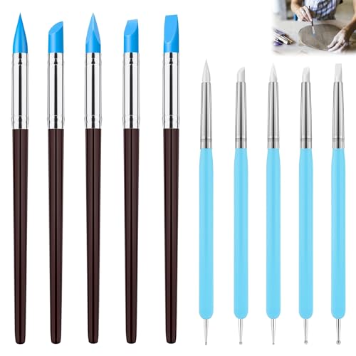 10 Stück Modellierwerkzeug,Modellierwerkzeug Ton,Ton Werkzeug Set,Töpferwerkzeug Set,Polymer Clay,Modellierwerkzeug Ton,Pottery Clay Tool Für Modellierung Keramik Skulptur.
