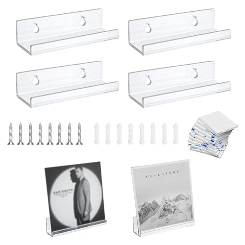 4 Stück Schallplatten Wandhalterung,4 inch Vinyl Halter,Vinyl Halter Wand,Schallplatten Regal,Vinyl Wandhalterung,Schallplatten Halter Wand,Zur Platzierung Von Schallplatten,Fotoalben Und Sammlungen