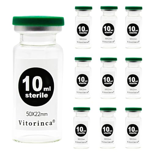 Victorinca 10 ml sterile Ampullen - 10 ml sterile leere Phiole mit selbstheilender Injektionsanschluss und Klappdeckel, steril, 20 Packungen