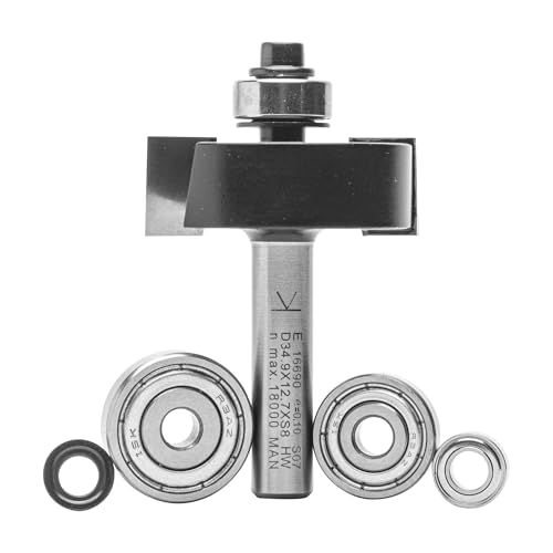 ENT 16690 Falzfräser Set HW, Schaft (S) 8 mm, Durchmesser (D) 34,9 mm, NL 12,7 mm, SL 32 mm, mit Kugellager