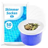 Pool Skimmer Socken, 50 Stück Schwimmbad Skimmer Socken, Poolfilter Netz Wiederverwendbar für Schutz Pumpe,Filteranlage, Körbe und Skimmer,Pool Filter Saver Socken Netz