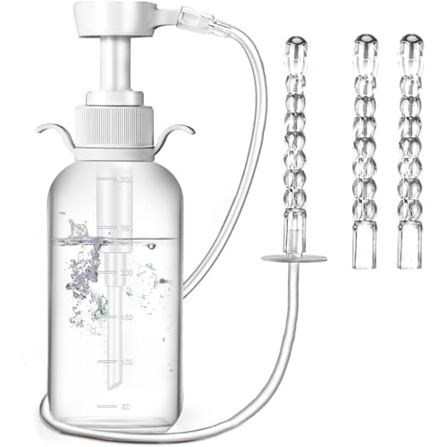 Vaginalreinigungssystem, 300 ml Duscheflaschen für Frauen wiederverwendbares Vagina -Reinigerualdruck Vaginalisouche mit 2 Düse, tragbares Feminine Care Kit