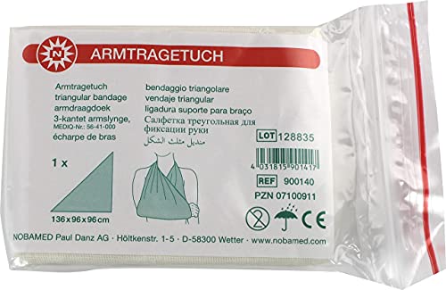 Noba Armtragetuch Dreiecktuch 136 x 96 x 96 cm (weiÃŸ, aus Viskosegewebe, 1 StÃck)