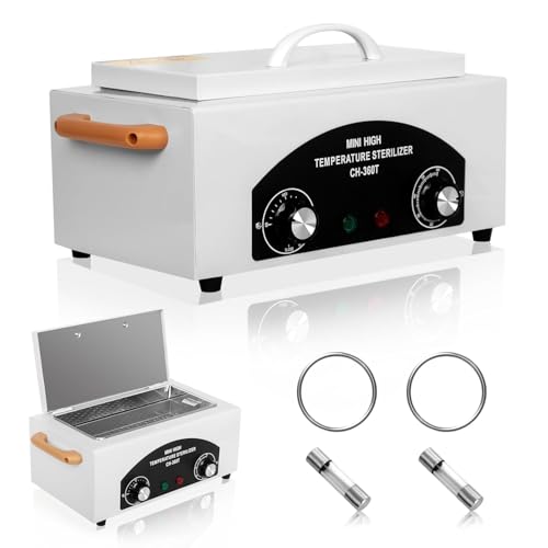 Hochtemperatur-Metallwerkzeug-Reinigungsbox, HeavenBird Trockenhitze-Sterilisator mit Timer Maniküre Pediküre SPA Salon Barbier Ausrüstung für Zahnarzt Klinik Labor Diverses Schönheit Haarschnitt Nage