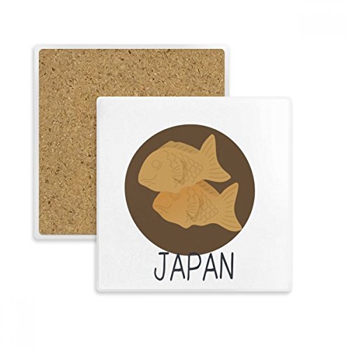 DIYthinker Traditioneller japanischen lokalen Snack Fisch-Platz Coaster-Schalen-Becher-Halter Absorbent Stein für Getränke 2ST Geschenk Mehrfarbig