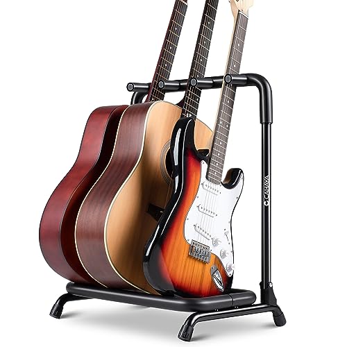 CAHAYA Klappbarer 3er Multiple Gitarrenständer: Gitarrenhalterung mit dickem Rohr und Schaumstoffummantelung für verbesserten Schutz - Gitarrenstativ Geeignet für alle Gitarrentypen, CY0344