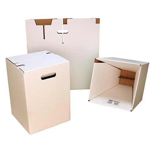 [BOXXCO] 5 Stück Papphocker Sitzmöbel Eventhocker Hocker Weiß | 1-teilig | 300x300x420 mm (5, Weiß)
