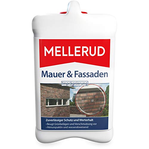 Mellerud Mauer & Fassaden Imprägnierung | 1 x 2,5 l | Wirksamer Langzeitschutz vor Verschmutzungen und Grünbelägen von Natur- und Kunststeinen im Außenbereich