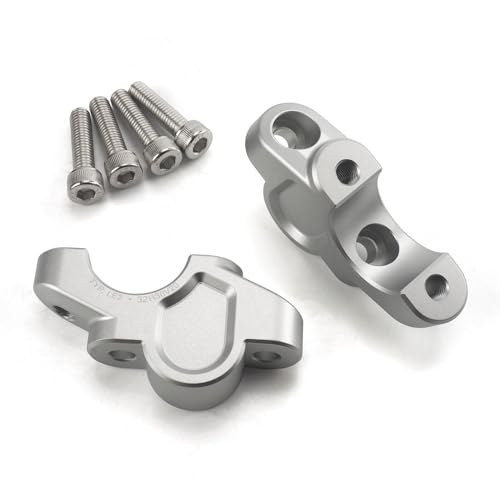 Lenkererhöhung Riser Offset mit ABE 30mm Höhe 20mm Versatz silber passend für BMW R1200GS LC 2013- /R1250 GS/Adventure 2019-