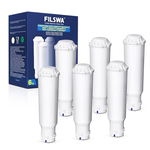 Filswa Kaffeemaschinen Filterpatrone, Ersatz für Melitta Wasserfilter, F088 Krups Wasserfilter, Kompatibel mit Krups EA829S, Jura, Nivona, Melitta Barista TS und Mehr, (6 Pack)