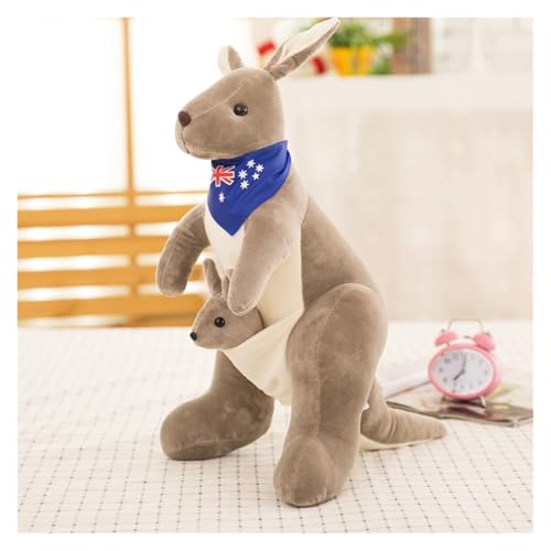 Kuscheliges Känguru Mit Babyplüsch, Weiches Stofftier for Kinder, Ideal for Kleinkinder, Kinderspielbereiche, Kinderzimmerdeko(LightGray,32cm/12.5in)