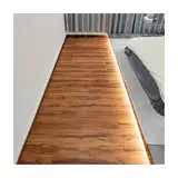 FLOREXP Vinyl-Bodenbelag - Lino-Bodenbelag mit Warmem Braunen Holz-Effekt, Abziehbare und Selbstklebende Bodenfliesen, 15X90cm 2.0mm Wasserdicht, für Küche und Wohnzimmer (2.51m²,Warmes Braun)