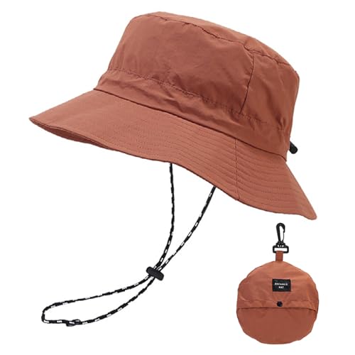 FYting Sonnenhut Damen,Sommerhut Damen,Fischerhüte Faltbar,Regenfest | Sonnenschutz | Schnelltrocknend | Atmungsaktiver, Für Strand,Schwimmbad,Park,Camping,Picknick,Wandern,Reisen (Ziegelrot)