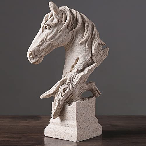 PIGPIGFLY Skulpturen,Deko Tier,Pferdekopf,Deko Wohnzimmer, Abstrakte Skulptur, Home Store Dekoration, Moderne Wohnzimmer Ornamente（13cm/Sandstein）