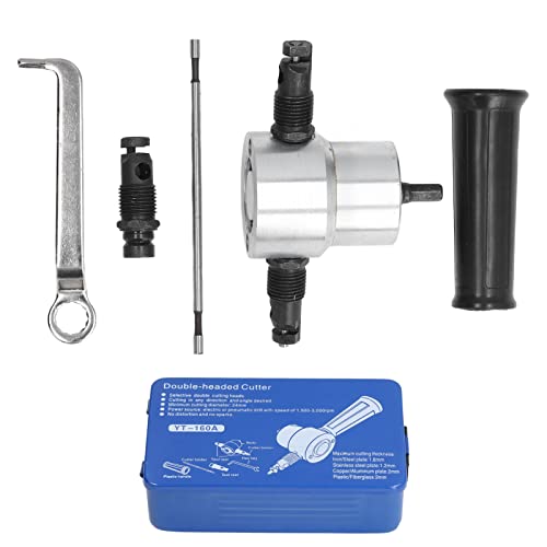 Doppelkopfblech Nibbler Cutter hohe Härte Multifunktional Bohranhangsansatz Metall Nibbler -Werkzeugkit für die Reparatur von Automobilen und Blechproduktion Aluminiumlegierung