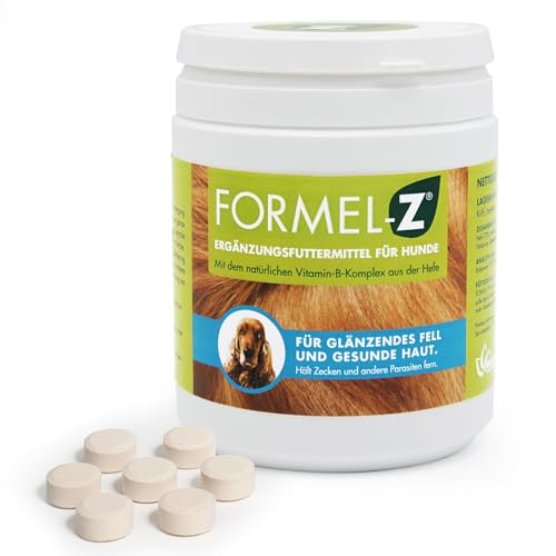 FORMEL-Z ® Fellpflege & Zeckenschutz Hund | Gegen Zecken & andere Parasiten | Ohne Chemie | 365 Tabletten | Von Experten entwickelt | Mit natürlichem Vitamin-B-Komplex | Zeckenmittel für Hunde