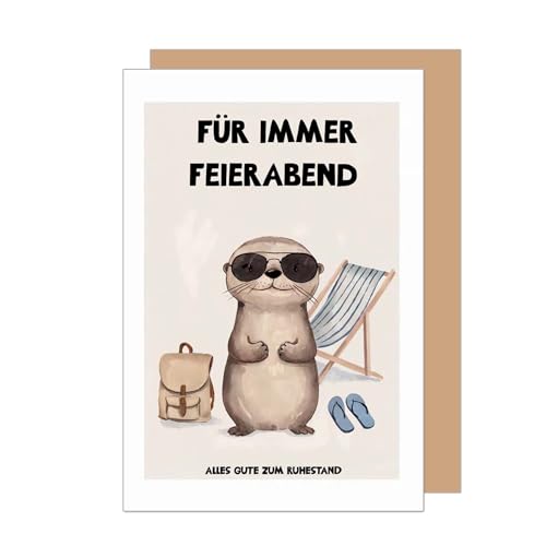Edition Seidel Premium Glückwunschkarte zum Ruhestand mit Umschlag. Grußkarte Karte mit Spruch für Frau Mann Kollegin Kollege Pension Abschied Rente Ruhe Feierabend (R150 SW025)