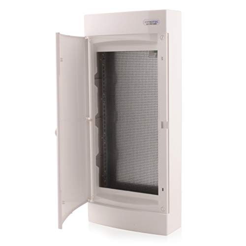 ‎Intratec Kommunikationsverteiler Aufputz, IP40 – Multimediaverteiler für Full Connected Home, Schaltschrank für Multimedia-Systeme, 287 x 653 x 112 mm, Weiß