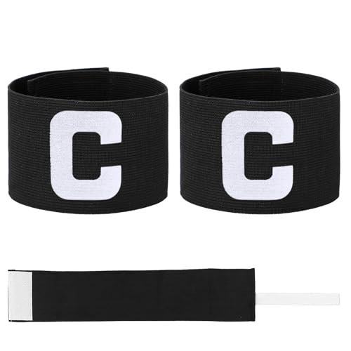 2 Stück Kapitänsbinde Kinder, Fußball Kapitänsbinde Verstellbare Kapitänsbinde Kinder Fussball, Schwarz Spielführerbinde Elastic Kapitänsbinde Fussball Für Fußball Rugby Hockey Verschiedene Sportarten