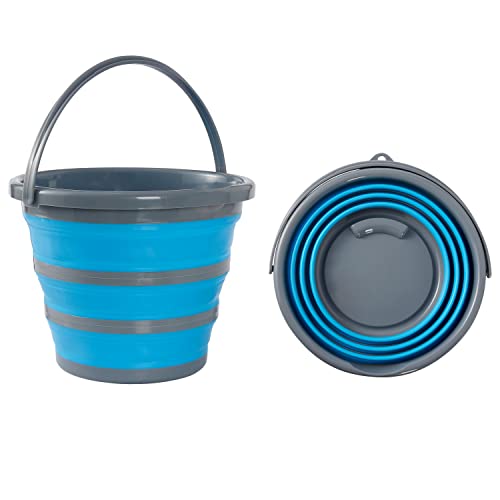BRAMBLE Faltbarer Putzeimer 10L - Silikon Falteimer Camping, Angeln, Reisen - Platzsparend für Haus & Wohnmobil (1 Pack)