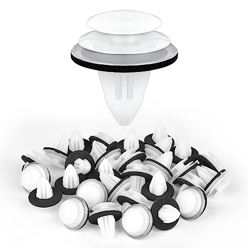 URAQT Auto Befestigung Clips, 50 Stückes Universal Türverkleidung Klammern Stoßstangen Zierleisten Plastikklips Set, Kunststoffniet mit Schwammig Kissen für E34 E36 E38 E39 E46 M3 M5 Z3 X5