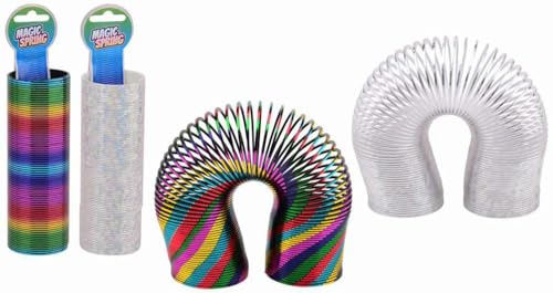 Ferro Stars spirale kinderspielzeug 2 stück spirale treppenläufer,Regenbogen,Glitzer sprungfeder Geburtstagsgeschenke für Kinder Es reicht von 15 cm bis 10 Meter