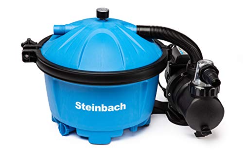 Steinbach Filteranlage Active Balls 50 – 040220 – Selbstsaugende Pumpe für Pools mit bis zu 22.000 l – Mit Vorfilter, Manometer und integriertem Timer – Inkl. 545 g Filter Balls