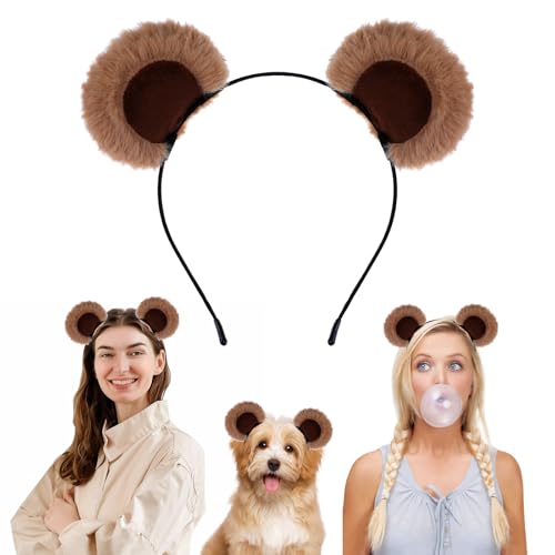 Tyqour Bär Ohren Haarreif Ostern Bärenohren Haarreifen Stirnband Bär Ohren Haarband Niedliche Party Kopfbedeckung Bequeme Haarreifen Zubehör für Erwachsene Dekoration Cosplay Party