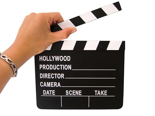 P' Clown - 10031 – Hollywood-Kino-Klappe – 20 x 18 cm – Clapper – Zubehör für Film, Fernseher, Videodreher, Livestudio, Bastelvideos