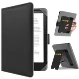 HoYiXi Universal Hülle für 6.8'' / 7" Paperwhite/Pocketbook/Tolino/Sony eReader Kompatibel mit/Kobo Clara HD/Kobo Clara 2E Leder Schutzhülle,6.8 Kindle Cover Case,Schwarz