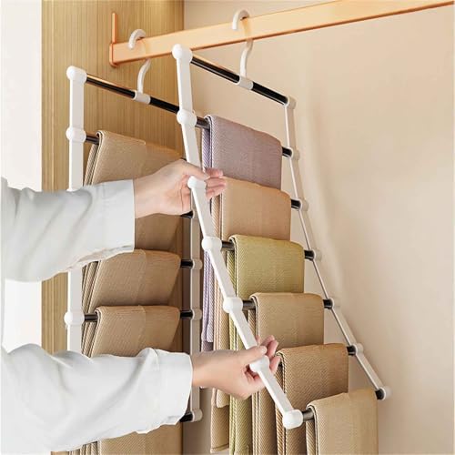 GOWODOOO Hosenbügel,kleiderbügel Hosen,2 Stück Faltbare hosenbügel platzsparend für die Garderobe für Aufhängbarer Hosen,Röcke,Schals,Handtücher,Bettlaken,Krawatten,Gürtel und Kleiner Kleidungsstücke