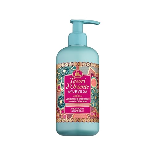 Tesori d'Oriente Flüssigseife Ayurveda 300ml, aromatische Handseife mit Amla-Fruchtextrakt, Sesam-Öl, Aloe vera und Calendula, zur sanften Reinigung, Wellness-Ritual für Körper & Sinne