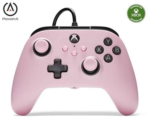 Kabelgebundener PowerA Controller für Xbox Series X|S - Rosa, Gamepad, kabelgebundener Videospiel-Controller, Gaming-Controller, kompatibel mit Xbox One