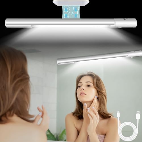 Funmo LED Schminklicht,Make up Lampe mit Strom,Tragbare Schminkleuchte mit Saugnapf, Spiegellampe Schminktisch Spiegelleuchte Spiegellicht Lampe Tageslicht(40CM L)