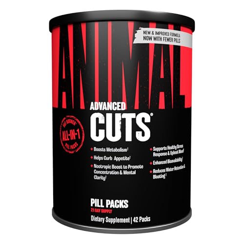 Universal Nutrition ANIMAL Cuts Diät- & Definitionssupplement für Leistungssportler zum Gewichtsmanagement - regt den Stoffwechsel an & erhöht den Energieverbrauch, 42 Packs