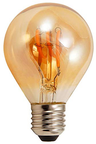 McShine - LED-Leuchtmittel Filament Tropfenlampe | Retro | LED Edison Vintage Glühbirne E27, warmweiß, 150 lm, 2200K, 2W, LED Lampe goldenes Glas